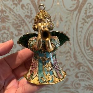Vintage Cloisonné Angel Bell Ornament